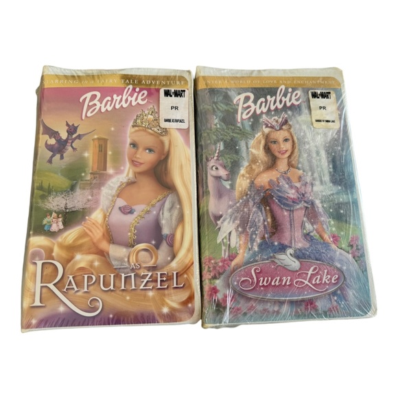 Barbie Other - Lot Of 2 Barbie VHS Movie Clamshells New Sealed - Swan Lake And Rapunzel